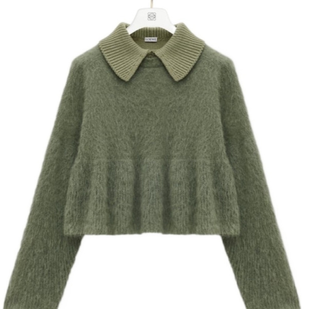 Loewe Green Cowl Neck Sweater